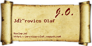 Járovics Olaf névjegykártya